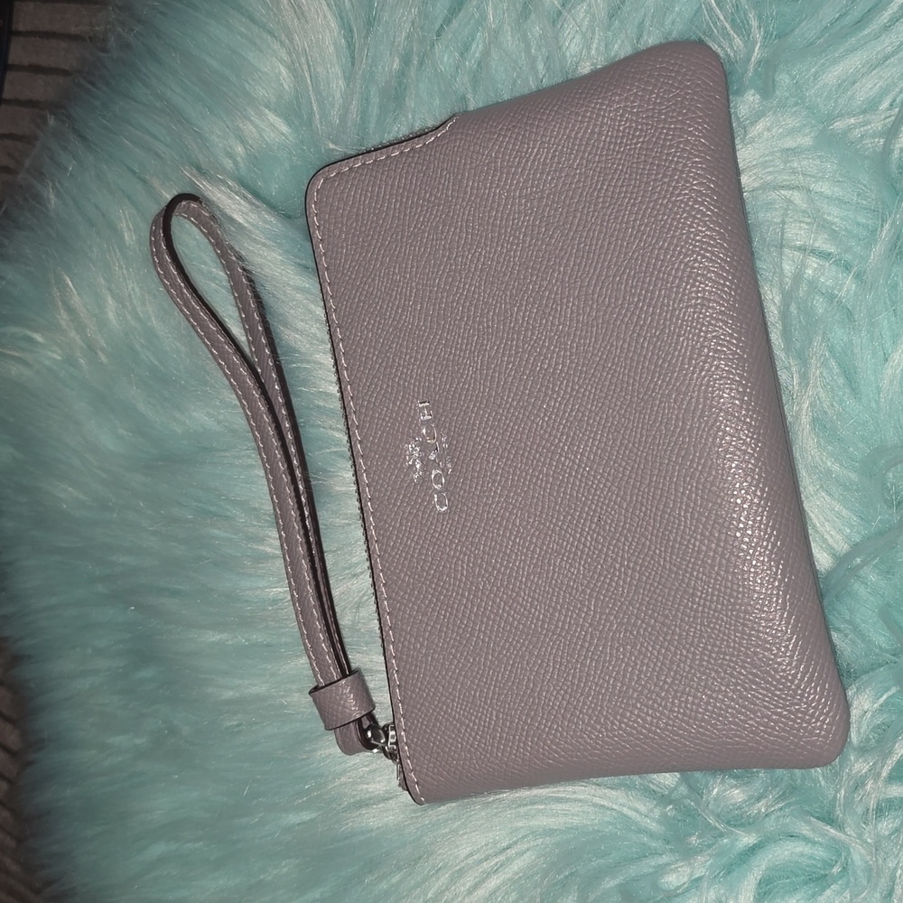 coach grey wristlet nwot